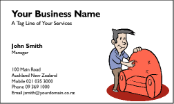 Business Card Design 216 for the Upholstery Industry.