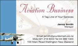 Business Card Design 557 for the Aviation Industry.