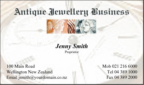 Business Card Design 575 for the Antique Industry.