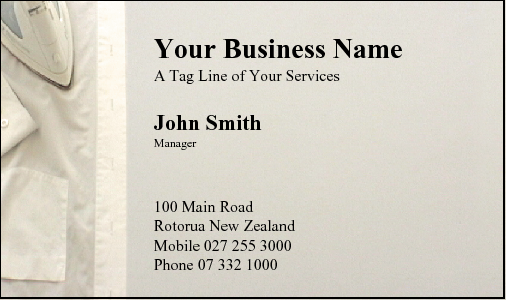 Business Card Design 40 for the Ironing Industry.